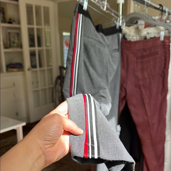 Zara Gray Women's Pants with Red Stripe - Picture 5 of 7
